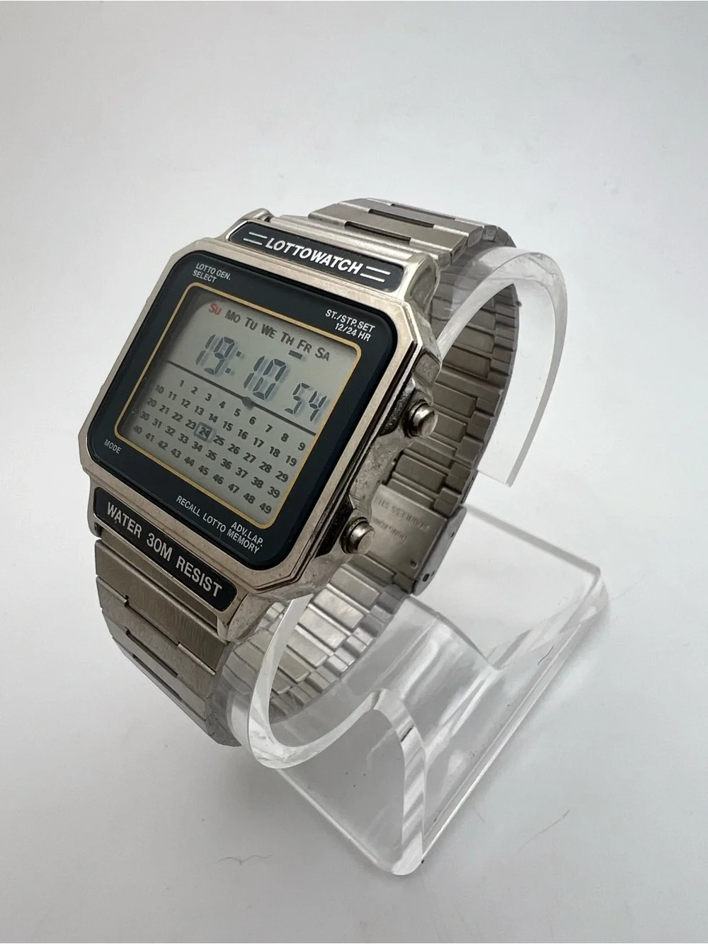 LOTTOWATCH calendar Stainless Steel Digital Watch - Silver